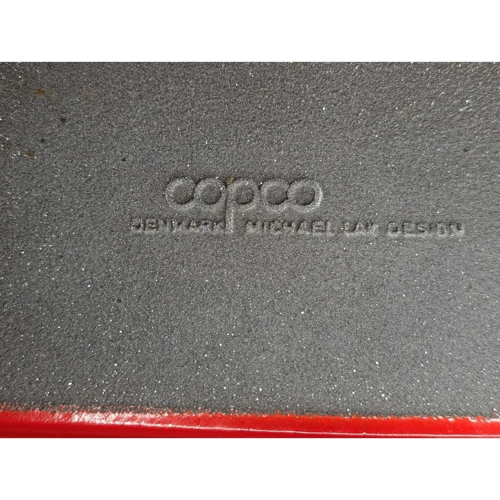 Vintage Copco Denmark Michael Lax Red Enamel Cast Iron Baking Pan 10 X 6 X 2‎